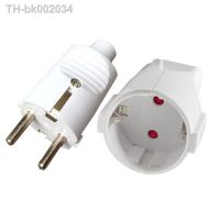 ❦﹍ White EU 16A UPS PDU Germany Grounded Assemble Dock Wiring plug socket Korea Russia Power Cable Female Male Removable Connector