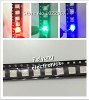 【】 First Follow Shop PLCC-6 SMT LED 5050 LED แบบ SMD สีแดงน้ำเงินเขียว3ชิปลูกปัดโคมไฟไดโอดเปล่งแสงไฟสำหรับรถยนต์เรือจักรยาน DIY 1000ชิ้น