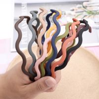 【YF】 Simple wavy frosted Morandi color wild serrated press hair fine hairpin makeup wash headband