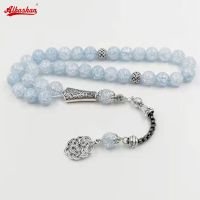 Donne Tasbih คริสตัลสีน้ำเงินเข้ม Musulmano Preghiera Perline Gielli Ibraccialetto Rosario Accessori Islamici Collana Regeid Moda Turca