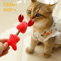 EQUOMT ตุ๊กตาทำความสะอาดฟันแมวปลาวาฬ/จระเข้กุ้งรูปทรงยีราฟไม้ขบฟันกรามของเล่นแมวธรรมชาติน่ารักทนต่อการกัดทำความสะอาดฟันของเล่นเคี้ยว