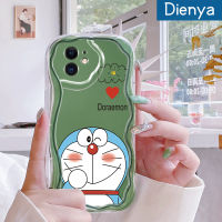 เคส Dienya สำหรับ iPhone 11 11 Pro 11 Pro Max เคสการ์ตูนโดราเอมอนน่ารักขอบคลื่นเนื้อครีมนุ่มเคสมือถือกันกระแทกแบบใสสร้างสรรค์เคสโปร่งใสลายกล้องถ่ายรูปเรียบง่ายฝาครอบป้องกันอ่อนโยน