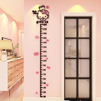 3D Doraemon Hello Kitty Cartoon Pattern Acrylic Height Measure Sticker for Kids Bedroom Wall Decor