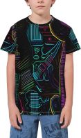 Music Notes Guitars T- Shirt Short Novelty for Boys and Girl