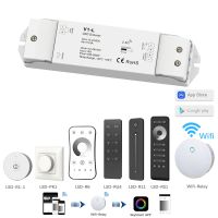 ☈♛☾ V1-L LED Dimmer 12V 24V 1CH 15A PWM 0-100 Stepless Dimming Switch Wifi RF 2.4G Wireless RF Remote LED Strip Light Push Dimmer