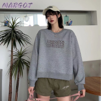 Margot Fashion เสื้อฮู้ด เสื้อแขนยาวอบอุ่น หลวมและสบาย ทันสมัย เท่ ทันสมัย ล้ำสมัย WWY23903RS 41Z231013