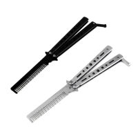 Training Folding Tool Dull Tool Outdoor Camping Tool Comb Stainless Steel Silver Black Practice Butterfly In Tool Trainer