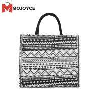 MOJOYCE แฟชั่นผู้หญิงผ้าใบพิมพ์ลายความจุขนาดใหญ่ Tote Shopping Shoulder Bag