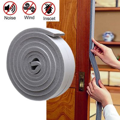 2 rolls Door Window Sealing Strips Sound-Proof Door Window Foam Back Noise Insulation Excluder Tape Dust-proof Sealing Strip