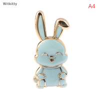 Witkitty ที่ยึดโทรศัพท์ห่วงนิ้วอเนกประสงค์ขาตั้งโทรศัพท์การ์ตูนกระต่ายแบบพับได้กรอบรองรับแท่งดึง