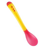 3 colors of temperature sensing spoon  suitable for childrens silicone head feeding baby spoon heat sensitive baby tableware Bowl Fork Spoon Sets