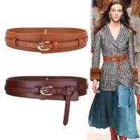 Fashion Wide Cowskin Cummerbund Womens Cummerbunds Knot Real Leather Waistbands For Dress Decorate Waist Belt Coat Accessories