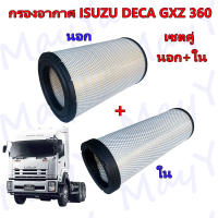 กรองอากาศเครื่อง กรองนอกและกรองใน ISUZU DECA GXZ360 หัวลาก รถพ่วง อีซูซุ