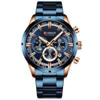 CURREN New Fashion Watches with Stainless Steel Top Brand Luxury Sports Chronograph Quartz Watch Men Relogio Masculino