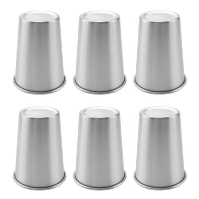 6Pcs Stainless Steel Beer Cup Cold Water Drinks Cup Household Office Use Gargle Cup Beer Wine Cup 350ML