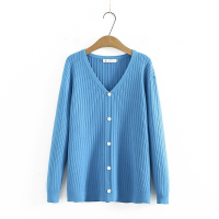 Big Size XL-3XL Womens V-neck Slim Sweaters Long Sleeved False Button Spring Autumn Outerwear