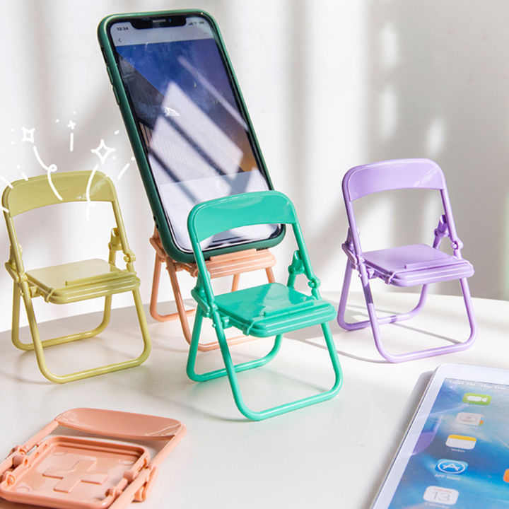 yeqinhuia-ที่วางโทรศัพท์มือถือขนาดเล็ก-พกพาได้น่ารักเก้าอี้ที่ตั้งโทรศัพท์บนโต๊ะสำหรับดูทีวีมือถือ