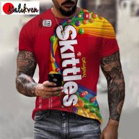 2022 New Snack Food Series 3D T-shirt Rainbow Candy Design Printed T Shirt Men Women Fashion Casual Streetwear Oversized Tops