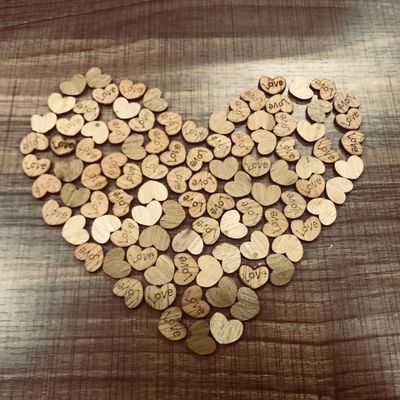 100pcslot Love Wooden Hearts Vintage Style Marriage Rustic Wedding Decorating Home DIY Decoration