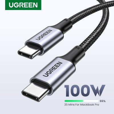 UGREEN 100W USB C Ke USB C Kabel Pengisi Daya untuk MacBook MateBook Samsung Galaxy S9 PD100W 5A QC4.0 Kabel USB Tipe C Pengisi Daya Cepat