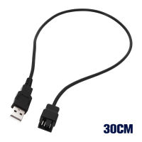 UNI 30 50 100ซม. พัดลม3 4พินไปยัง USB อะแดปเตอร์สายเคเบิลเชื่อมต่อพัดลมคอมพิวเตอร์พีซี