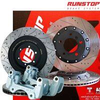 จานเบรค RUNSTOP Mitsubishi PAJERO SPORT ปี 2015-2018 จานขยาย หน้า หลัง ปั้มเดิม (SLOT เจาะรุเซาะร่อง) /(F-SC ก้างปลา)