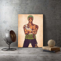 One Pieces Zoro Japanese Manga Anime Painting watercolor Picture Luffy wall art posters canvas painting