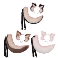 Girls Animal Dog Ears Tail Set Plush Hair Hoop Lolita Lovely Party Headdress Anime Cosplay Party Kawaii Accessorie