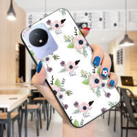 เคสสำหรับ Vivo Y02A เคสเคสยางกันกระแทก TPU Y02T สวยงามเคสนิ่มลายดอกไม้สีน้ำดอกเหมยโบตั๋นเคสครอบโทรศัพท์ซิลิโคนขอบนิ่ม