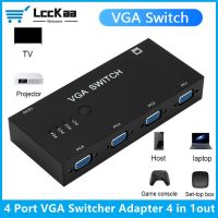 LccKaa 4 Ports VGA Switcher Splitter 4 Ways VGA Video Switch Adapter Converter Box 4 in 1 out for PC TV Box Monitor Accessories Cables