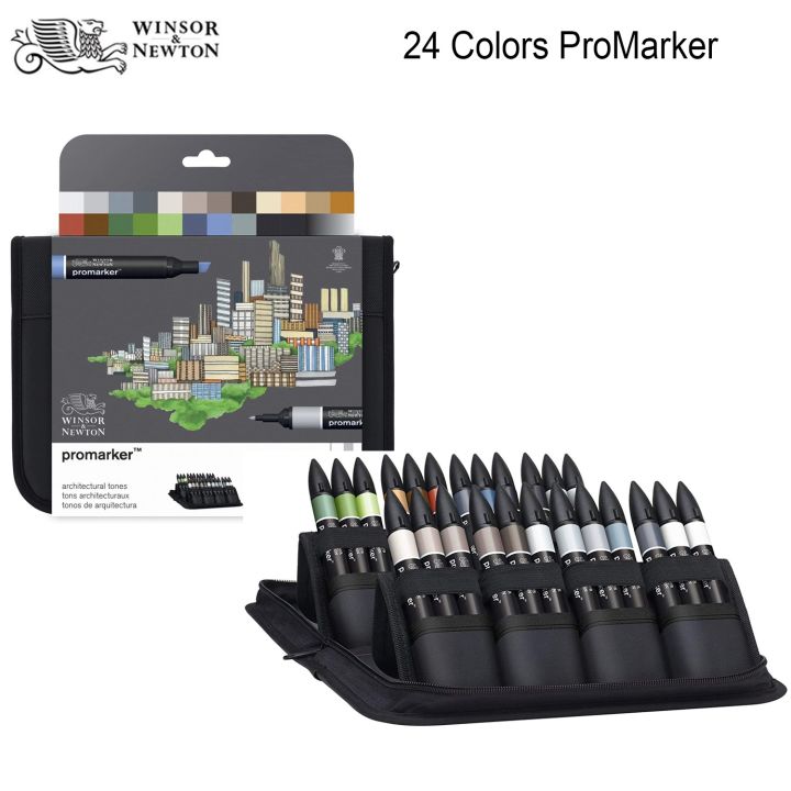 Winsor & Newton Twin Tip Promarker Alcohol Marker Pens grey and Black  Colours 