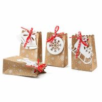 YESMILE 12/24 PCS/Lot High Quality Cute Pratical Durable Kraft Paper Bags Christmas Gift Box Cookie Packaging Bag Candy Box