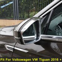 ประตูด้านข้างกระจกมองหลังฝนคิ้วปกตัดเหมาะสำหรับโฟล์คสวาเกน VW Tiguan 2016-2022รถเงาอุปกรณ์ภายนอก