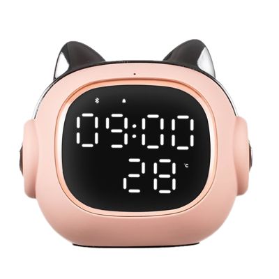 LED Digital Smart Alarm Clock New Wireless Portable Cat King Speaker Night Light Wake-Up Timer Wireless Speaker