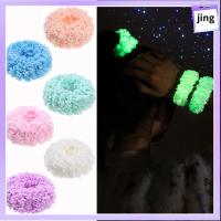 JING ผู้หญิง ยางยืด เครื่องประดับผม ที่คาดผม Scrunchies ตุ๊กตา ที่คาดผมเรืองแสง ที่คาดผมหางม้า