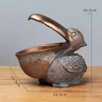 VILEAD 22cm Resin Pelican Statue Key Candy Container for Home Decoration Accessories Storage Table Desk Decor Living Room