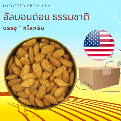 อัลมอนด์เต็มเม็ด อบธรรมชาติ พร้อมรับประทาน ขนาด 10 กิโลกรัม Natural Roasted Almond 10 kg