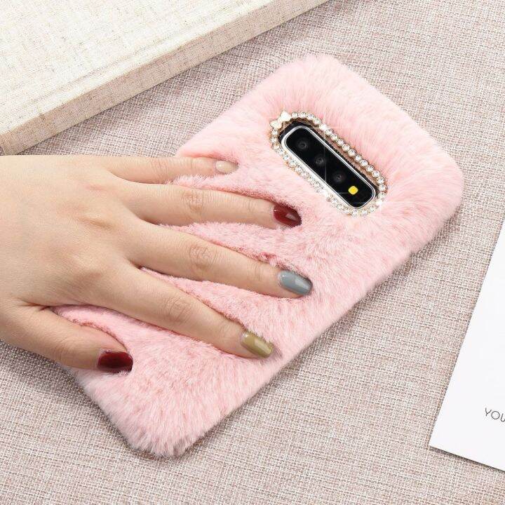 faux-fur-shockproof-phone-case-for-samsung-galaxy-s21-s20-ultra-5g-s9-plus-s10-s8-luxury-diamond-warm-furry-soft-silicone-cover