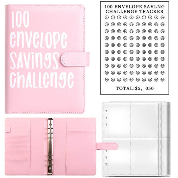 100 Savings Challenges Book With Envelopes,A5 Envelope Challenge Binder ...