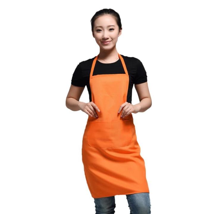 ผ้ากันเปื้อนการออกแบบคลาสสิก63x70cm-โพลีเอสเตอร์สีดำผ้ากันเปื้อนที่มีกระเป๋าผ้ากันเปื้อนโพลีเอสเตอร์ในห้องครัว