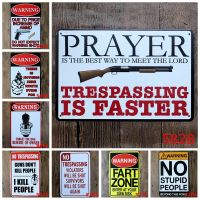 Vintage Gun Warning Tin signs No Trespassing Signage Coffee Bar Restaurant Shop Home Wall Decorative Hanging Metal Plaque YN044