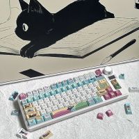 เครื่องเขียน Keycap Cat Keycap 129 Keycap เครื่องเขียน PBT การระเหิดห้าด้านสำหรับเชอร์รี่สวิตช์ MX คีย์บอร์ดแบบกลไก RK61/Anne Pro 2/GK61 KTT TTC กล่องสวิตช์