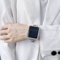 ?️‍?CC Park⌚2 In 1สายนาฬิกาโลหะและ Casing PC เข้ากันได้กับนาฬิกา Apple ซีรีส์ Ultra 8 7 6 SE 5 4 3 2 1สำหรับ IWatch ขนาด49มม. 45มม. 41มม. 44มม. 40มม. 42มม. 42มม. 38มม. อุปกรณ์สายรัดข้อมือนาฬิกาข้อมืออัจฉริยะ