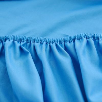 Hot 140X200ซม. สีฟ้าติดตั้งแผ่นที่นอนรอบยาง Band พิมพ์ผ้าปูที่นอนขายร้อนผ้าปูที่นอน