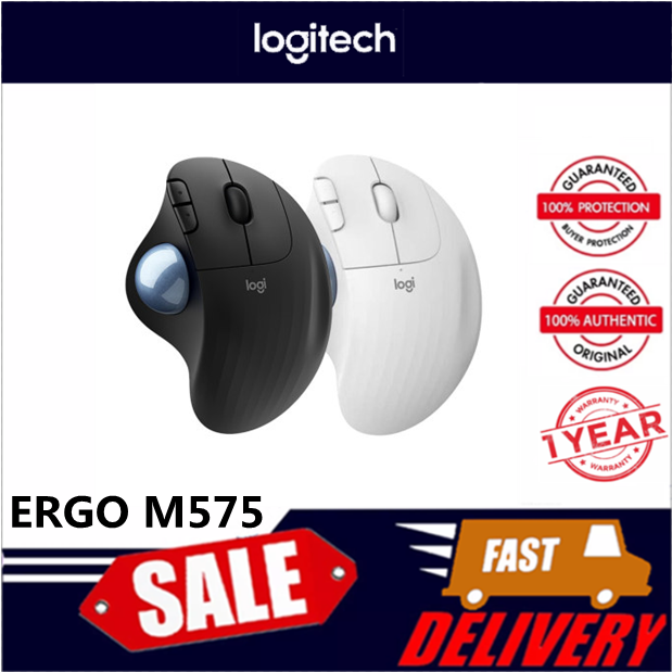 Logitech Ergo M575แทร็คบอลเมาส์ไร้สาย,สำหรับพีซี Lazada.co.th