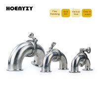 304 Stainless Steel Angle 90 Degree Elbow Sanitary Fitting 19/25/32/38/51/63mm Pipe OD Feerule Tri Clamp 50.5/64/77.5mm Gasket Pipe Fittings Accessori