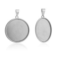 ❂ 5pcs/lot Stainless Steel Oval Round Square Pendant Cabochon Base Setting Tray Blank 30x40mm Cabochons Jewelry Making Supplies