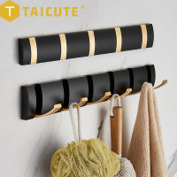 TAICUTE Folding Wall Hanger Hook 2 Ways Installation Coat Clothes Towel Holder Bathroom Kitchen Accessories, 4 Colors