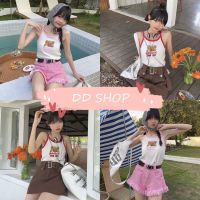 DD SHOP "พร้อมส่ง"(7215)เสื้อกล้ามสายเดี่ยวไหมพรมน้อนหมี น่ารักมาก