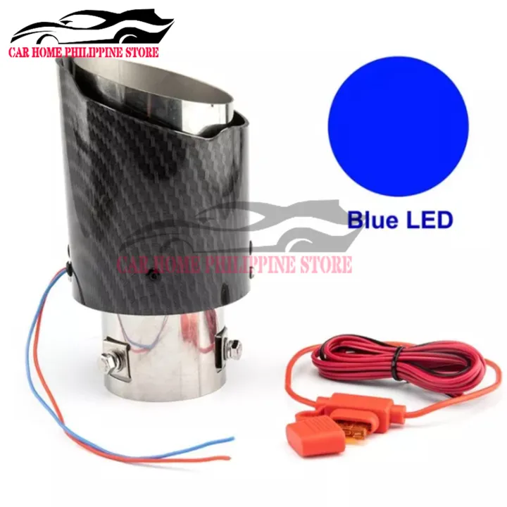 Universal Car LED Exhaust Muffler Tip Pipe Red/Blue Light Flaming